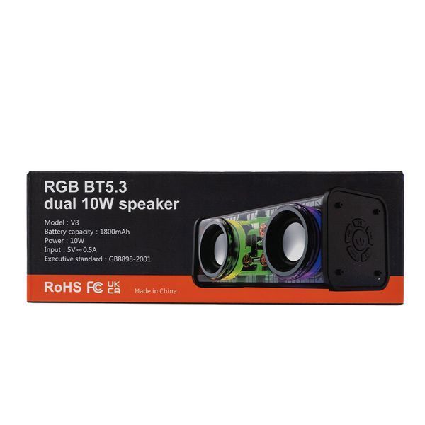 Колонка портативная V8 BT/TF/USB/TWS 10 вт белая V8W 1927464361 фото