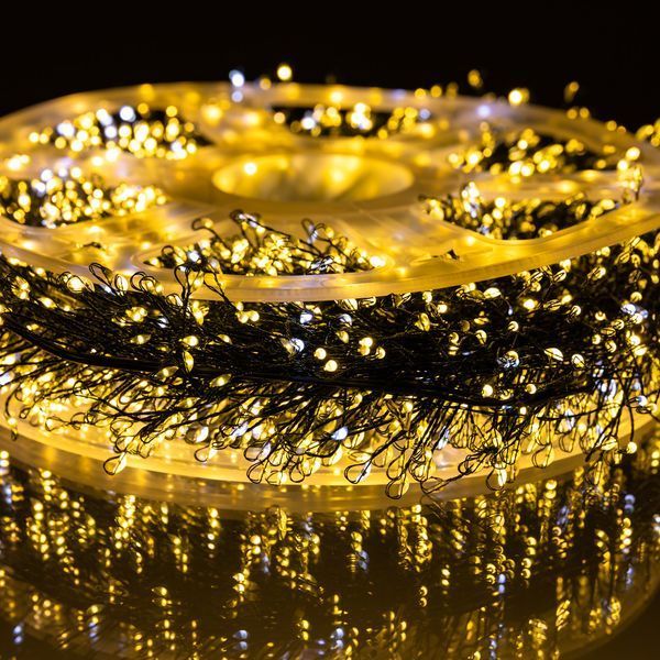 Новогодняя гирлянда комнатная роса 100 м 3000 LED Хвойная лапа зеленый провод Желтое сияние D3000L100MGY D3000L100MGY фото