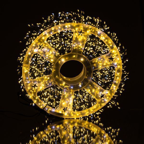 Новогодняя гирлянда комнатная роса 100 м 3000 LED Хвойная лапа зеленый провод Желтое сияние D3000L100MGY D3000L100MGY фото