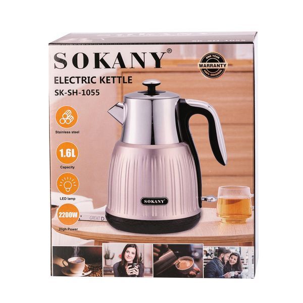 Электрочайник Sokany SKSH1055 1.6 литров розовый металлик 2022637464 фото