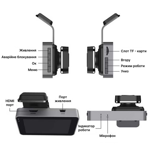 Видеорегистратор для авто Light Dual Lens Vihicle BlackBOX DVR с камерой заднего вида Y11ANDB 1891676004 фото