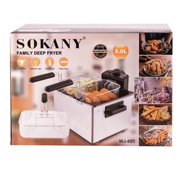Фритюрница Sokany WJ801 электрическая на 5 литров, профессиональная 2024660188 фото