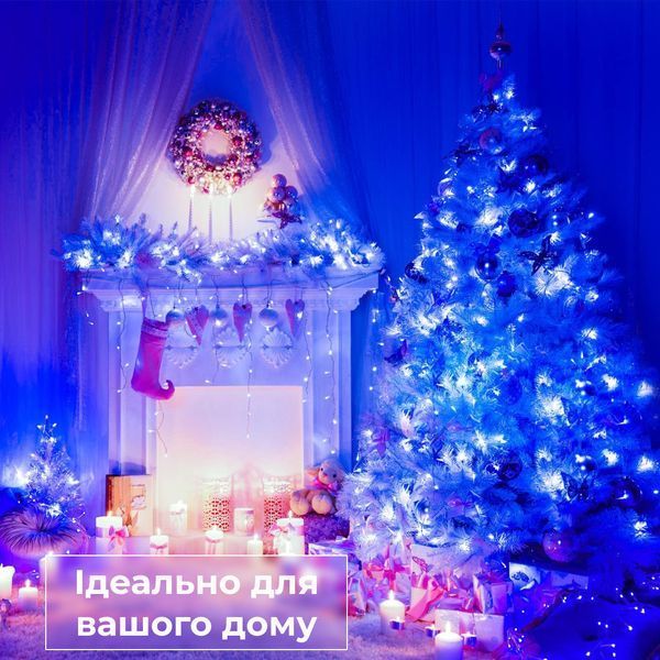 Гірлянда нитка світлодіодна GarlandoPro 171 LED 16м 8 режимів гірлянда новорічна Синій W300LEDBL 1958677407 фото