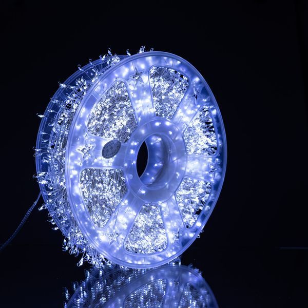Новогодняя гирлянда комнатная роса Хвойная лапа 50 м 1500 LED зеленый провод Белое сияние D1500L50MGW D1500L50MGW фото