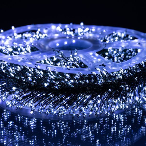Новогодняя гирлянда комнатная роса Хвойная лапа 50 м 1500 LED зеленый провод Белое сияние D1500L50MGW D1500L50MGW фото