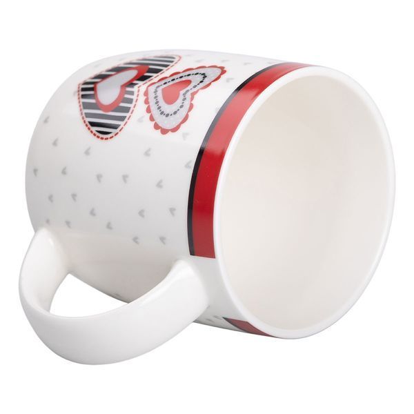Чашка фарфоровая 400 (мл) с сердечками для чая и кофе Lugi RX-N240147W RX-N240147W фото