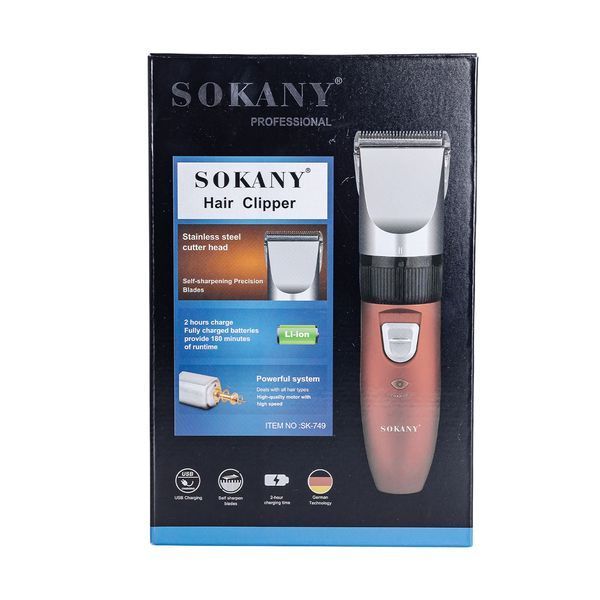 Машинка для стрижки волосся Sokany 4 насадки на акумуляторі SK-749 SK-749 фото