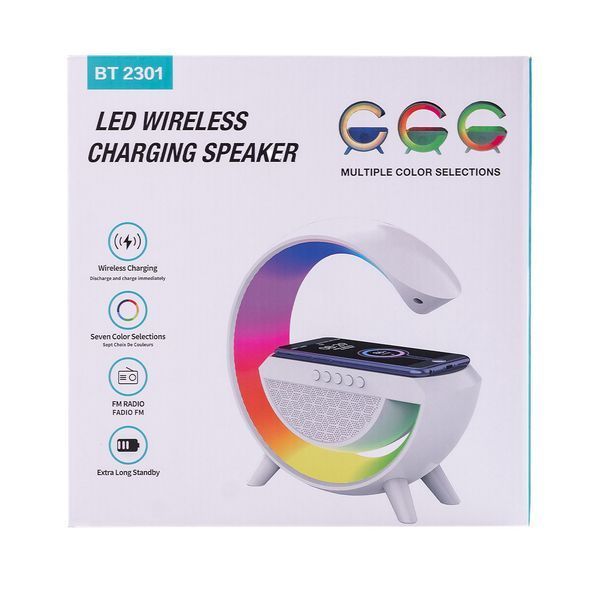 Портативна колонка з RGB-підсвіткою Wireless Charger BT2301W 1874973999 фото