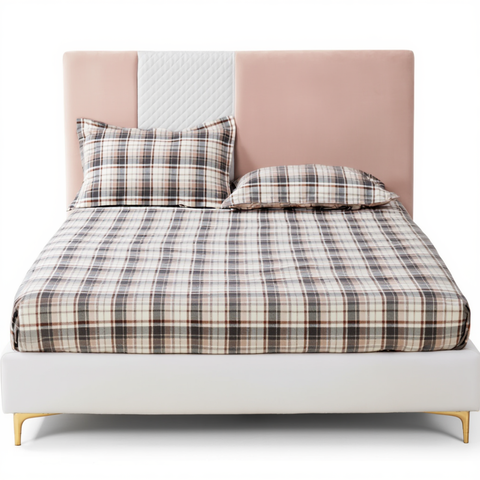 Комплект трикотажний простирадло на резинці 160*200 см з наволочками checkered 004-105-16-48-3-8 004-105-16-48-3-8 фото
