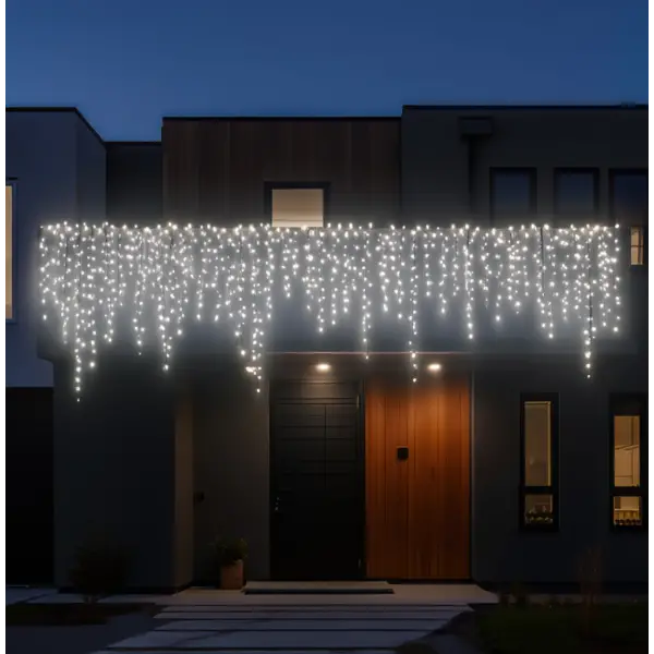 Уличная гирлянда Бахрома 25 м 405 LED черный провод Белый 25MBW 25MBW фото