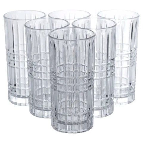 Набір склянок Geometric Glass 6 штук по 300 мл з рельєфним візерунком HP-17-3 HP-17-3 фото