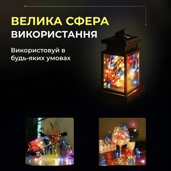 Светодиодная гирлянда Роса 3 метра на батарейках 30 led нить на белом проводе мультиколор 30L3MWML 30L3MWML фото