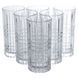 Набір склянок Geometric Glass 6 штук по 300 мл з рельєфним візерунком HP-17-3 HP-17-3 фото 1