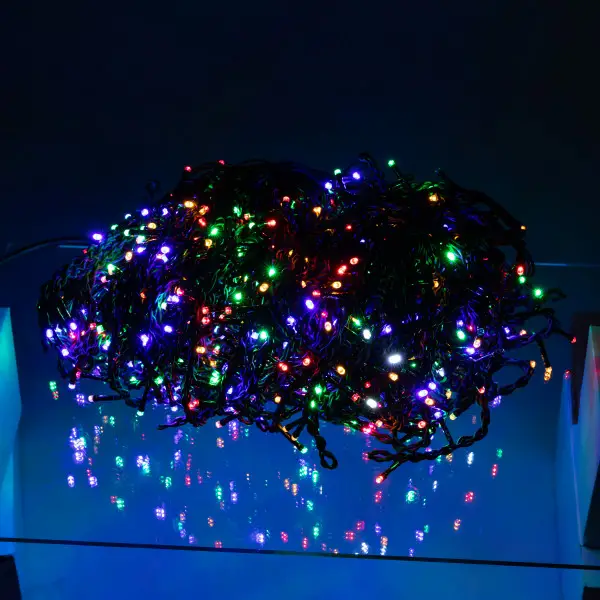 Уличная гирлянда Бахрома 50 м 840 LED черный провод Мультиколор 50MBML 50MBML фото